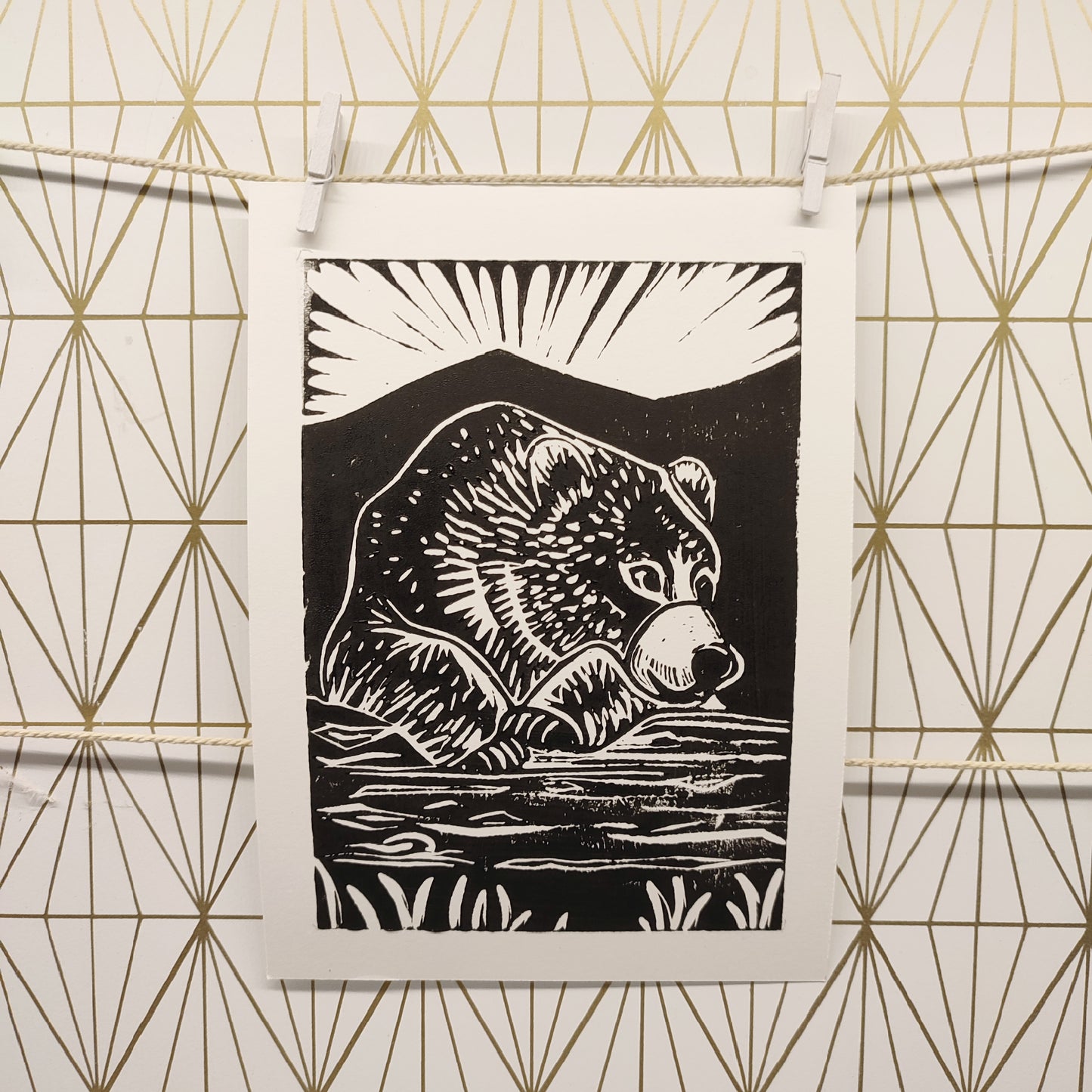 Linogravure "Grizzly"