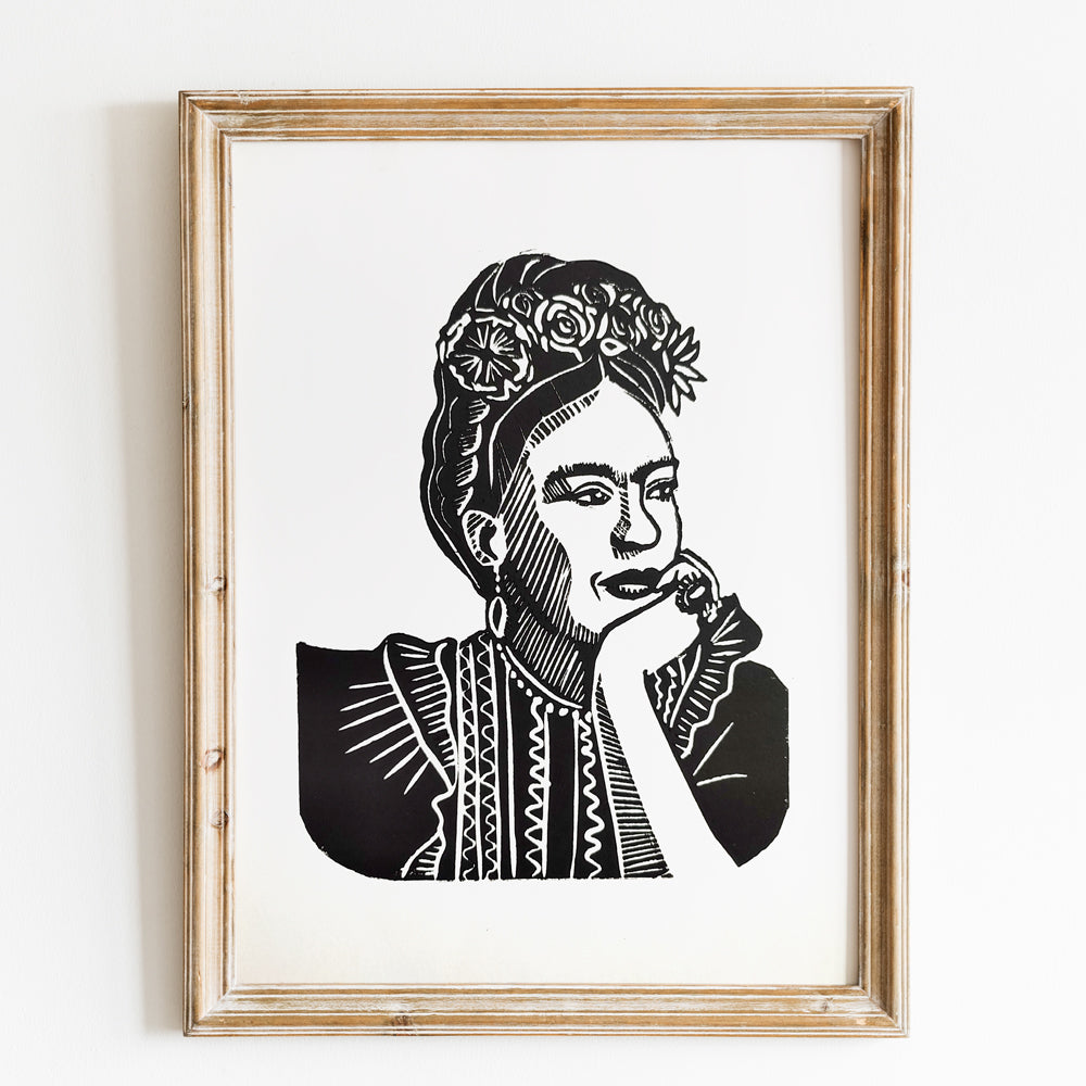 Linogravure "Frida Kahlo"